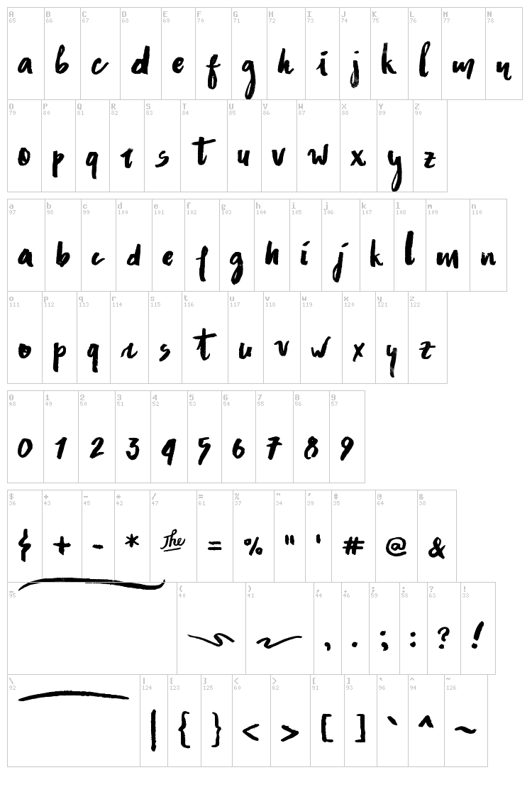 Asphalts font map